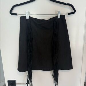 Black Fringe Women's Skirt